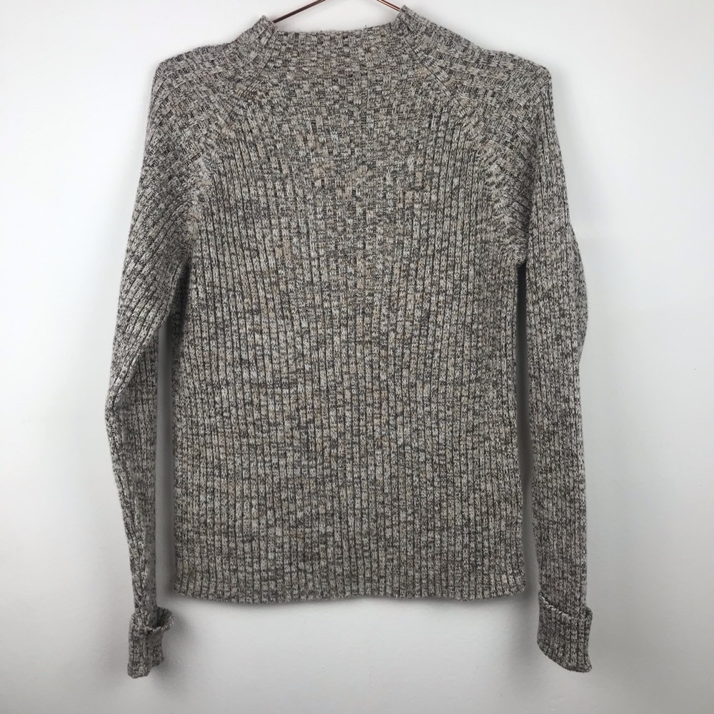 Parisian Works Knit Ribbed Mock Neck Sweater Med